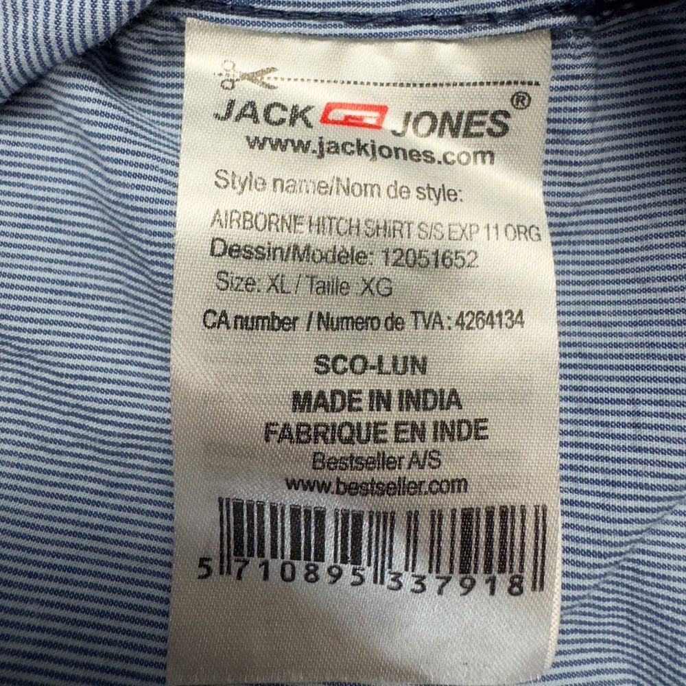 Jack & Jones Airborne Hitch Shirt Men's XL Royal Navy Military Patches Blue - Picture 8 of 11